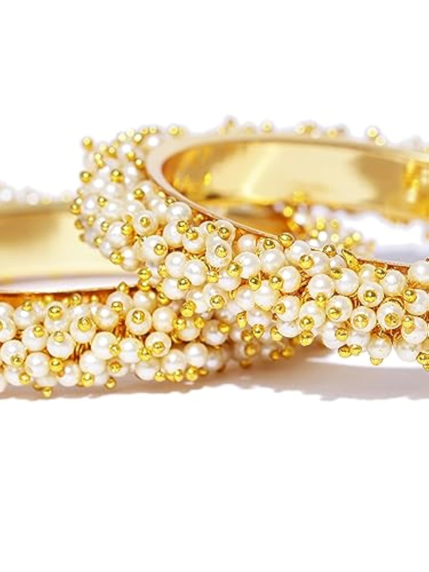 Traditional Pearl Plated Bangles for Women (2.4)